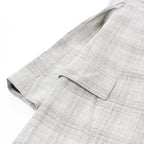 Corneliani Single-Breasted Check Wool Coat in Gray, Size 52 IT