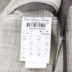 Corneliani Single-Breasted Check Wool Coat in Gray, Size 52 IT
