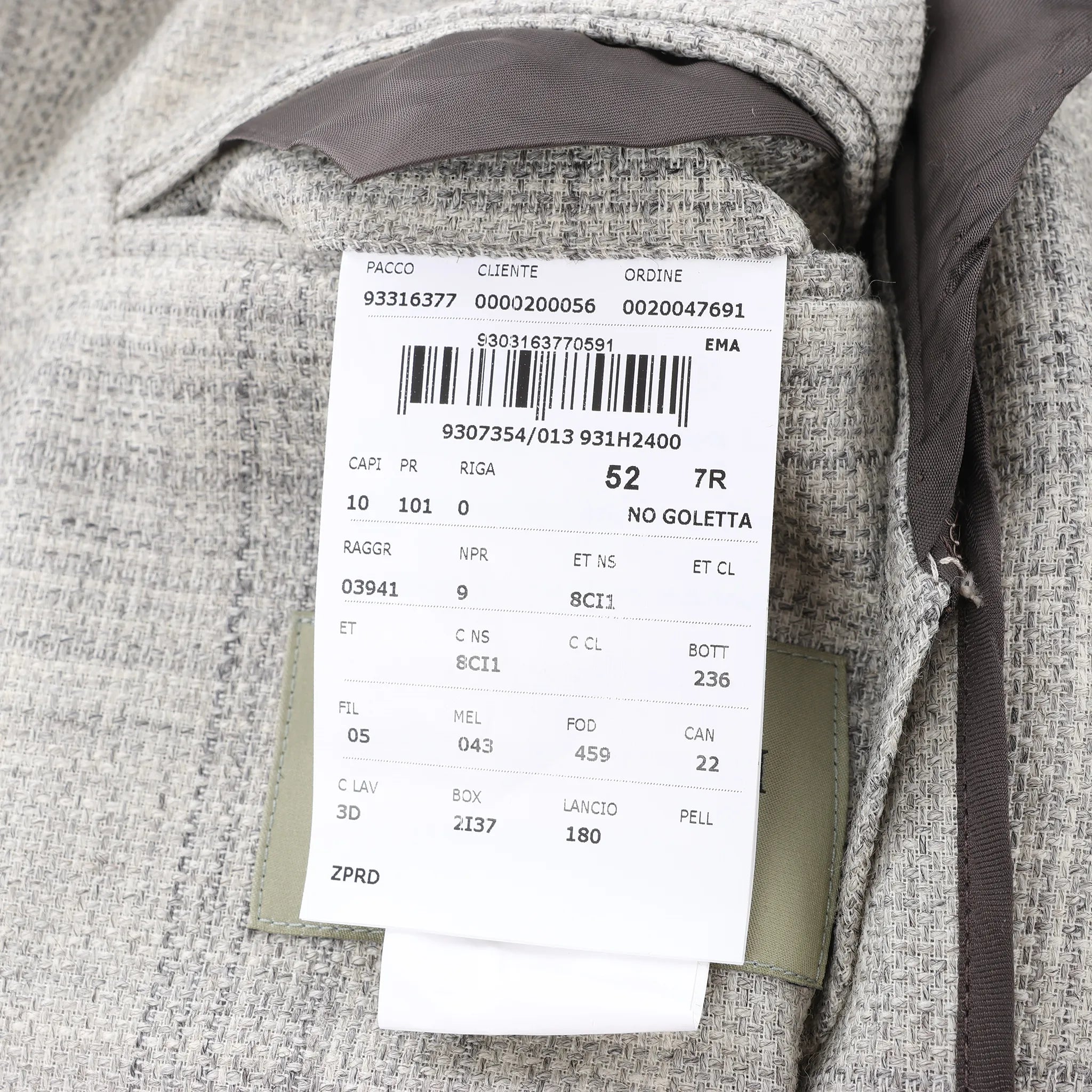 Corneliani Single-Breasted Check Wool Coat in Gray, Size 52 IT