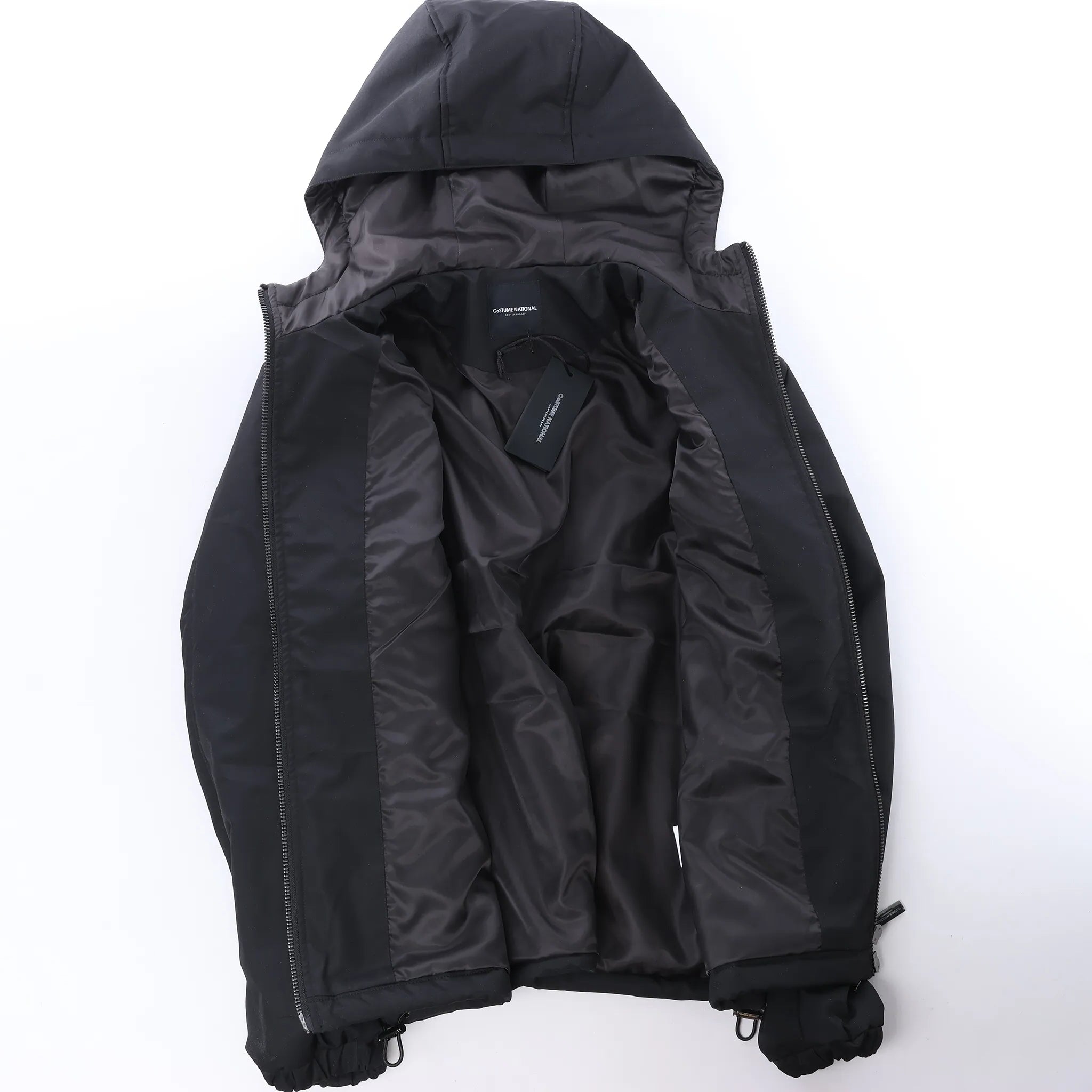 CoSTUME NATIONAL Giubbino Hooded Jacket in Black, Size IT 48