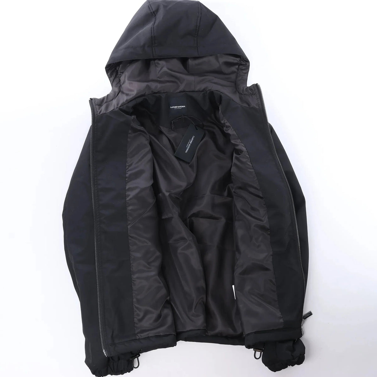 CoSTUME NATIONAL Giubbino Hooded Jacket in Black, Size IT 48