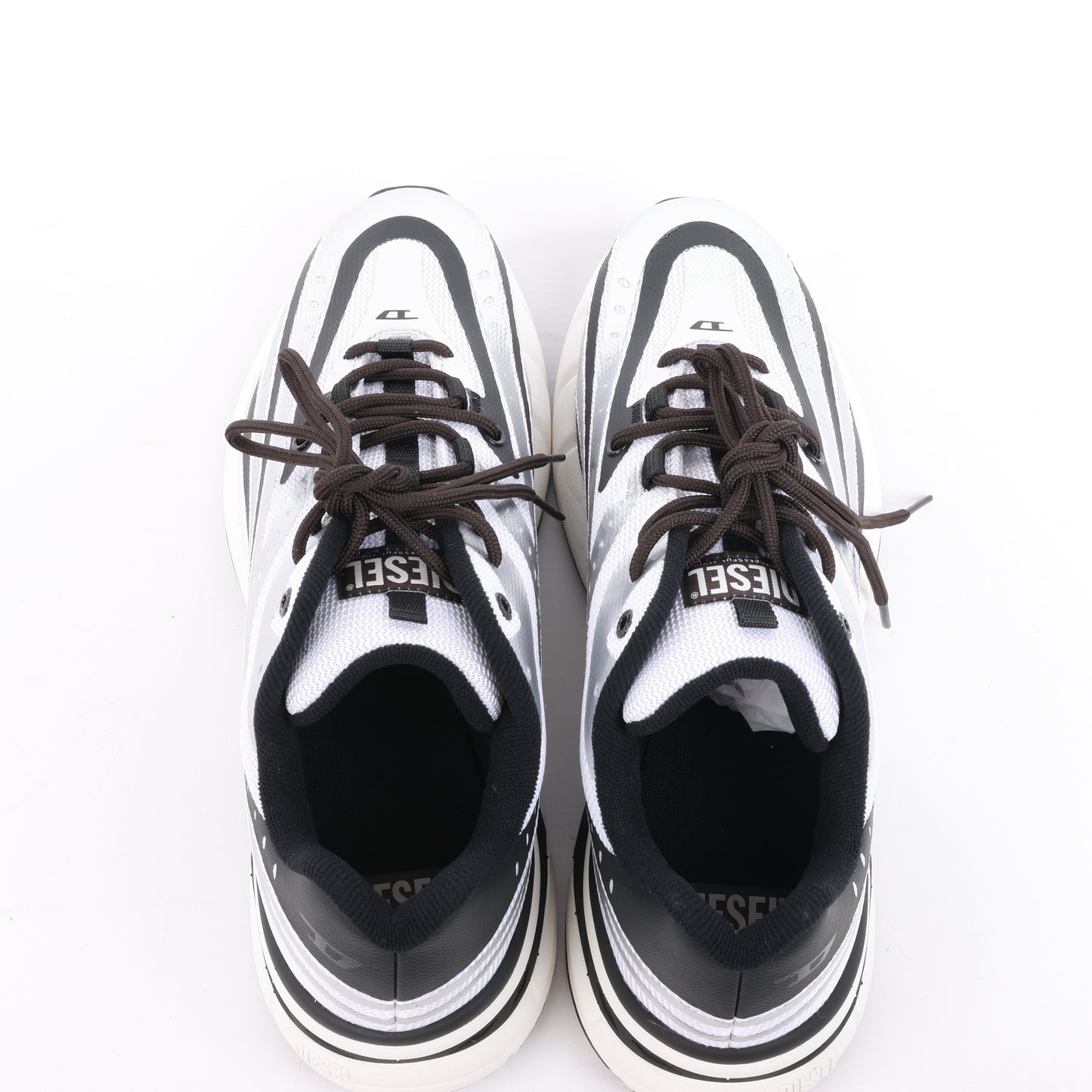 Diesel D-Airspeed Low-Striped sneakers in coated ripstop in Silver, Size 43 EU