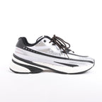 Diesel D-Airspeed Low-Striped Sneakers in Coated Ripstop in Silver, Size 43 EU