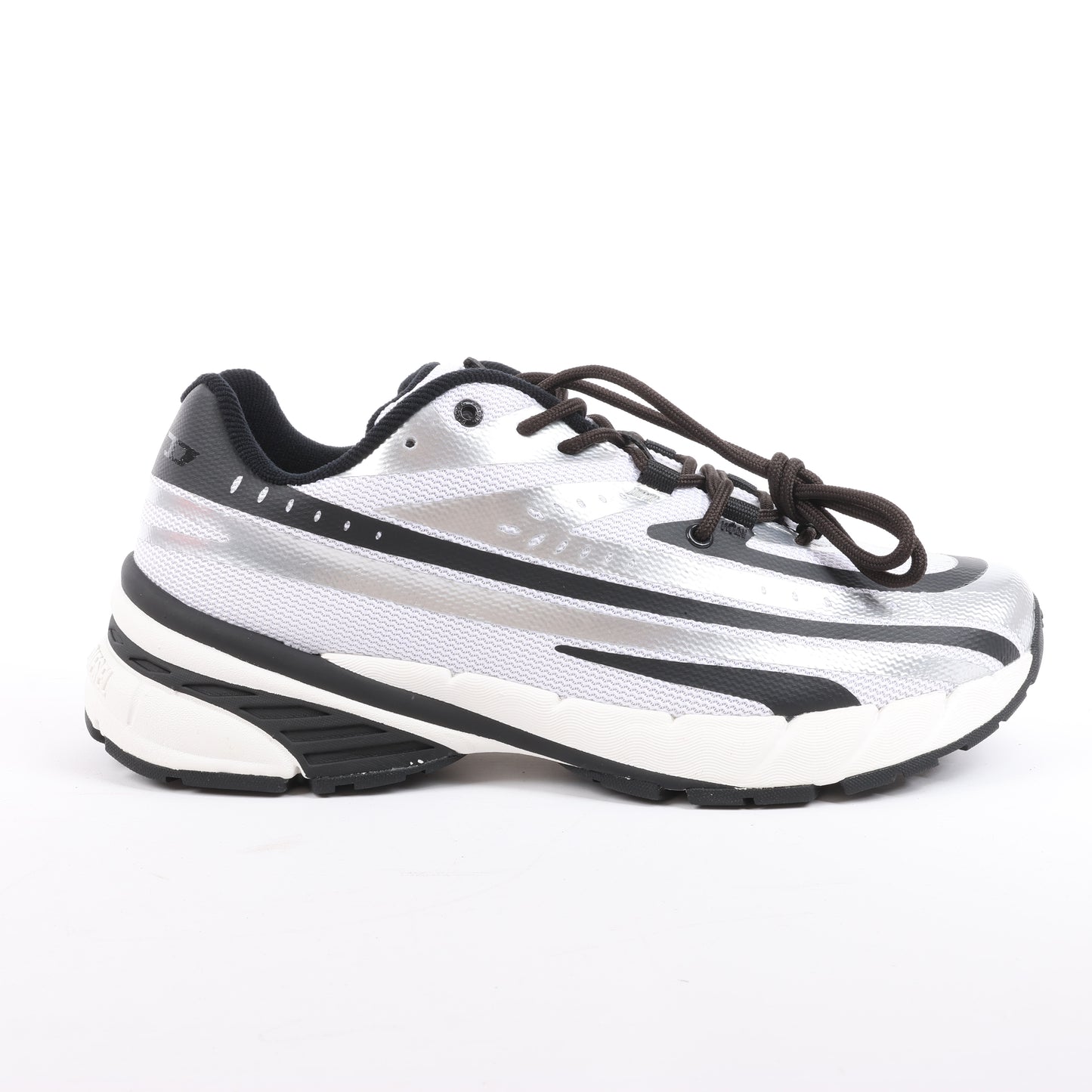 Diesel D-Airspeed Low-Striped sneakers in coated ripstop in Silver, Size 43 EU