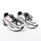Diesel D-Airspeed Low-Striped Sneakers in Coated Ripstop in Silver, Size 43 EU
