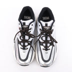 Diesel D-Airspeed Low-Striped Sneakers in Coated Ripstop in Silver, Size 43 EU