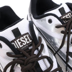 Diesel D-Airspeed Low-Striped Sneakers in Coated Ripstop in Silver, Size 43 EU