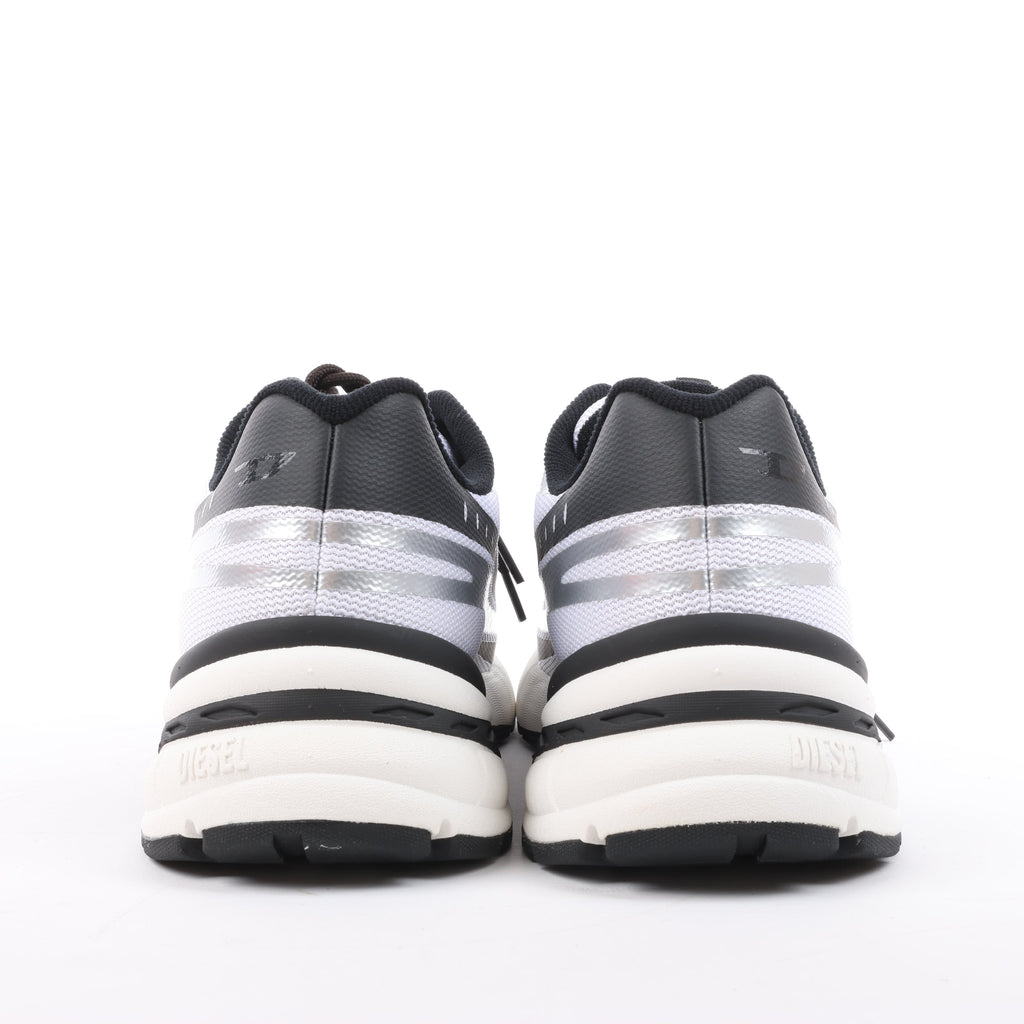 Diesel D-Airspeed Low-Striped Sneakers in Coated Ripstop in Silver, Size 43 EU