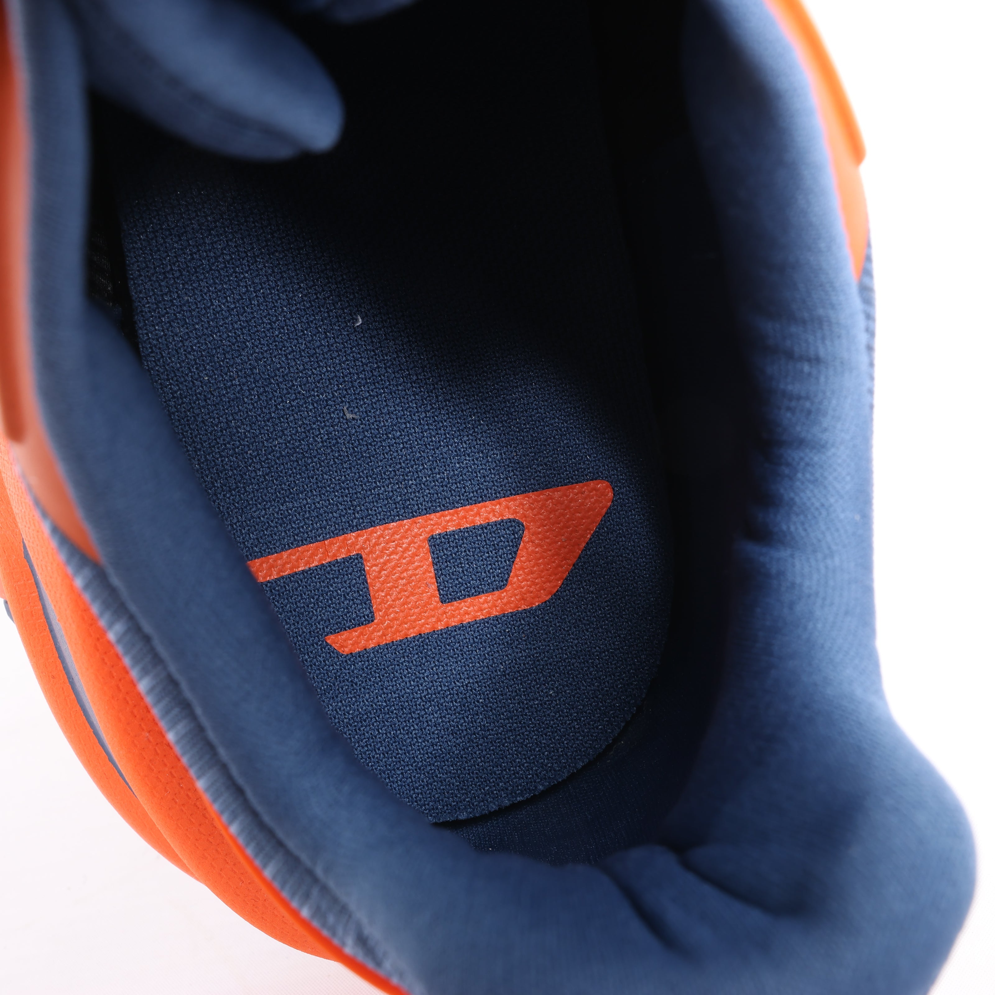 Diesel D-Cage Sneakers in Navy Blue x Orange, Size 43 EU