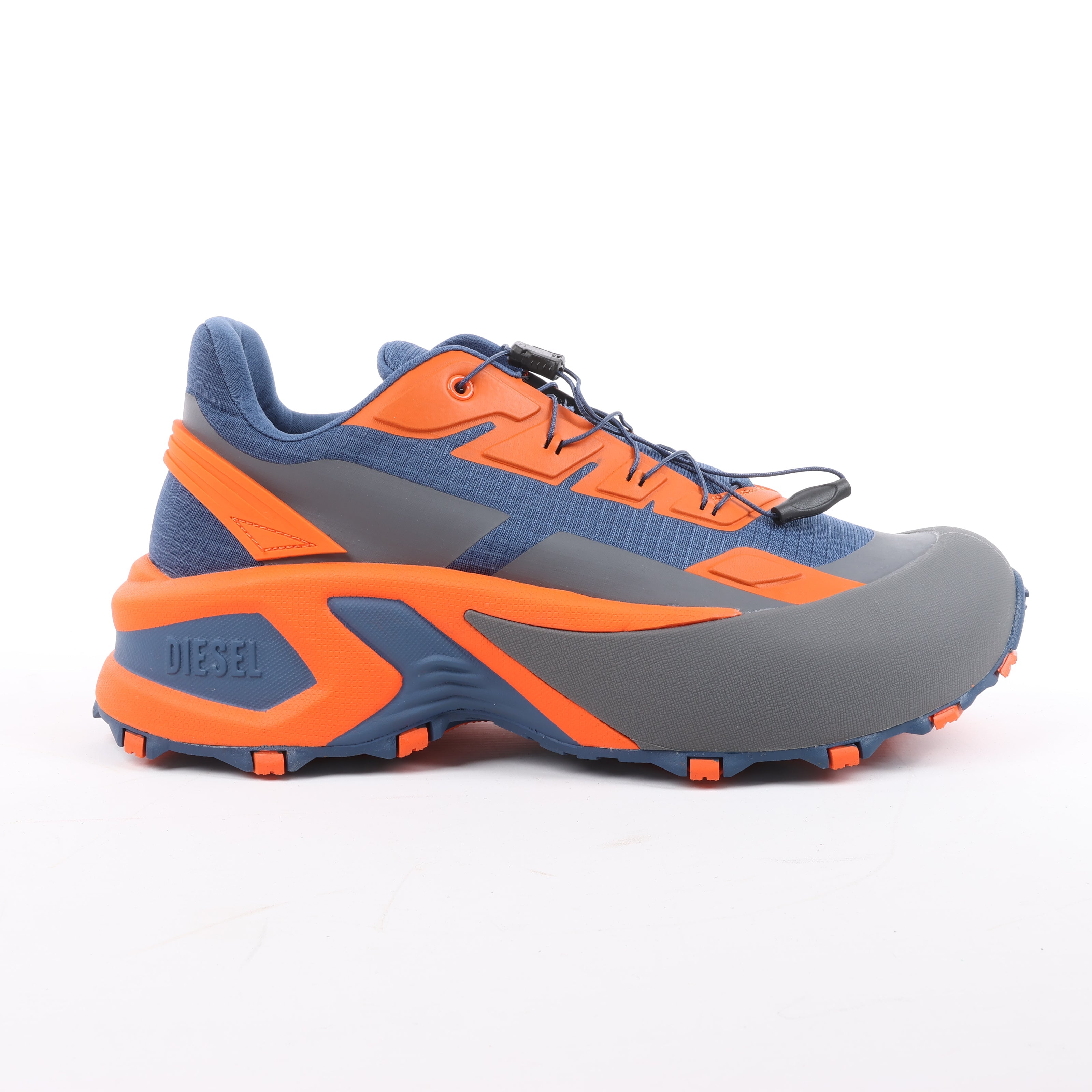Diesel D-Cage Sneakers in Navy Blue x Orange, Size 43 EU
