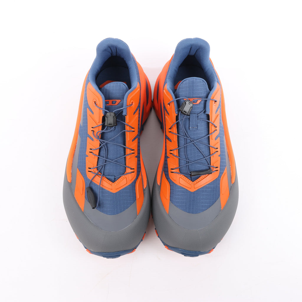 Diesel D-Cage Sneakers in Navy Blue x Orange, Size 43 EU
