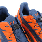 Diesel D-Cage Sneakers in Navy Blue x Orange, Size 43 EU