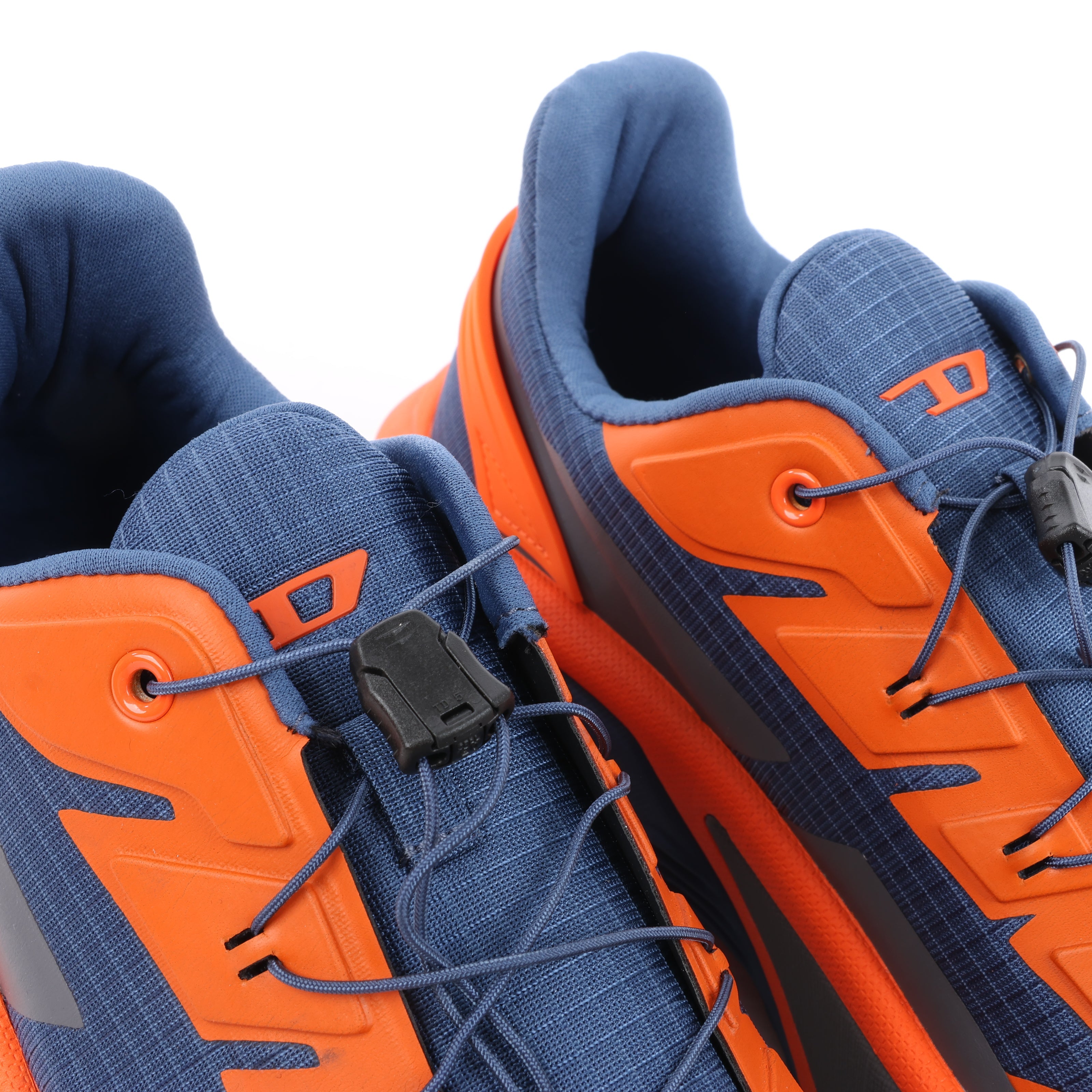 Diesel D-Cage Sneakers in Navy Blue x Orange, Size 43 EU