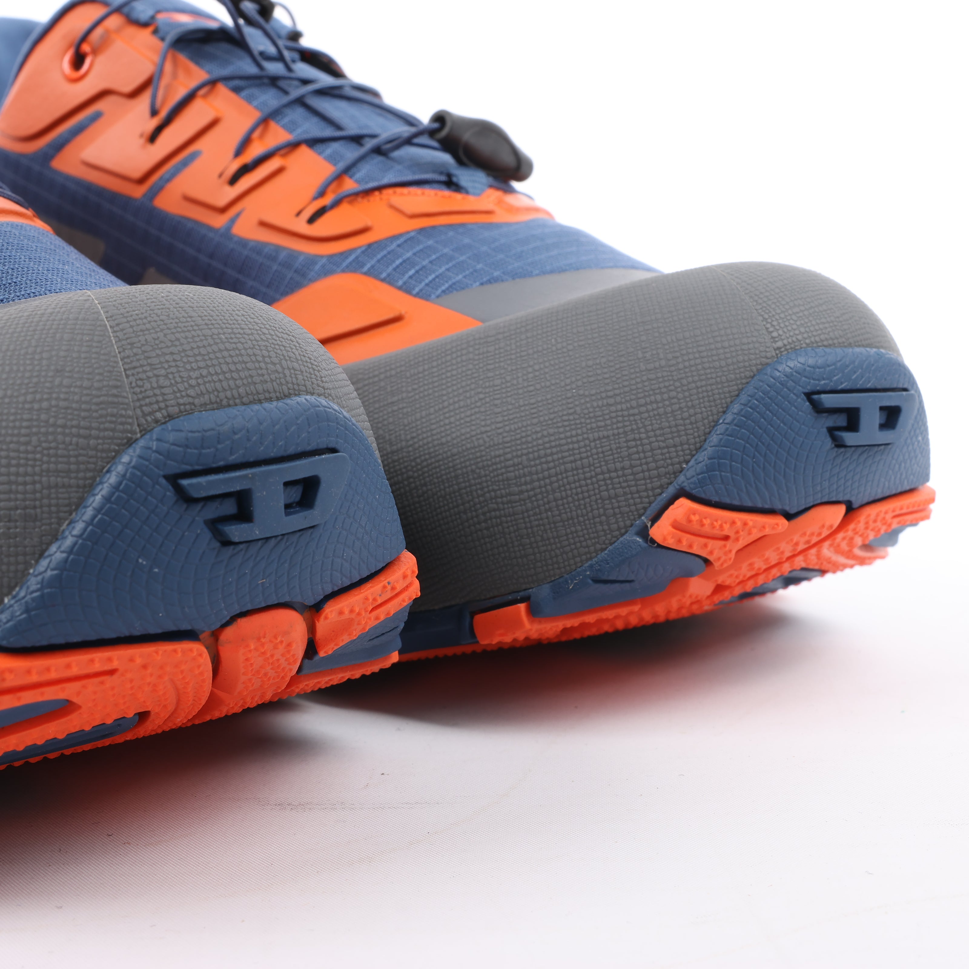 Diesel D-Cage Sneakers in Navy Blue x Orange, Size 43 EU