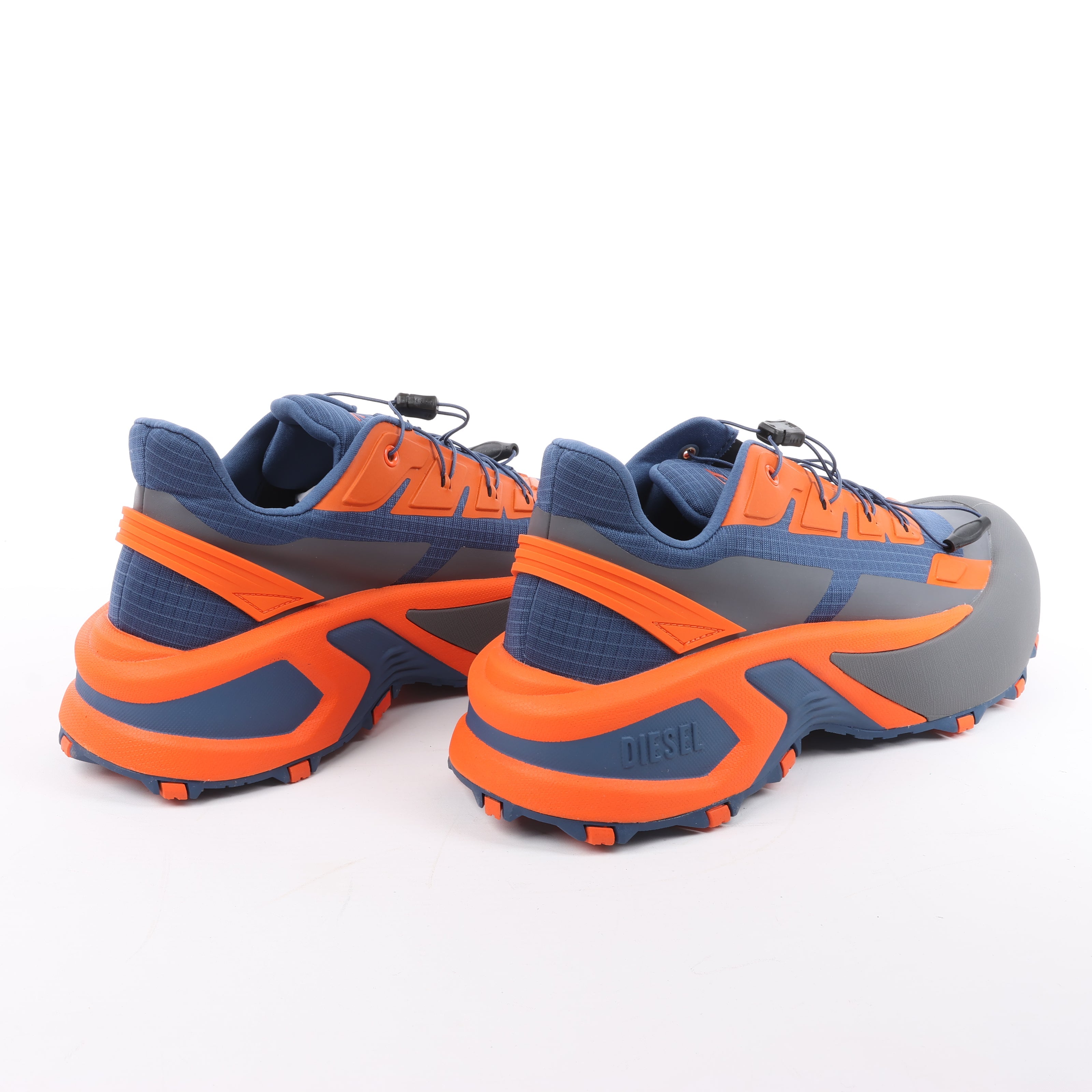 Diesel D-Cage Sneakers in Navy Blue x Orange, Size 43 EU