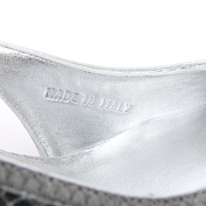 Diesel D-Venus Lackleder-Slingback-Pumps mit Prägung in Silber, Größe 37 EU