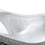 Diesel D-Venus Patent Embossed Slingback Heels in Silver, Size 37 EU