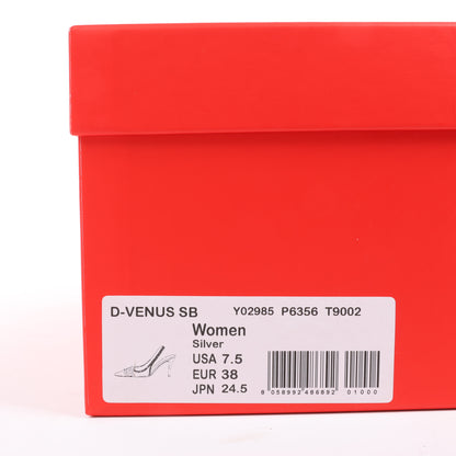 Diesel D-Venus Lackleder-Slingback-Pumps mit Prägung in Silber, Größe 37 EU