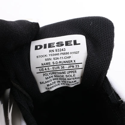 Diesel White S-D-Runner-Slip-on sneakers with Oval D instep, Size 36 EU