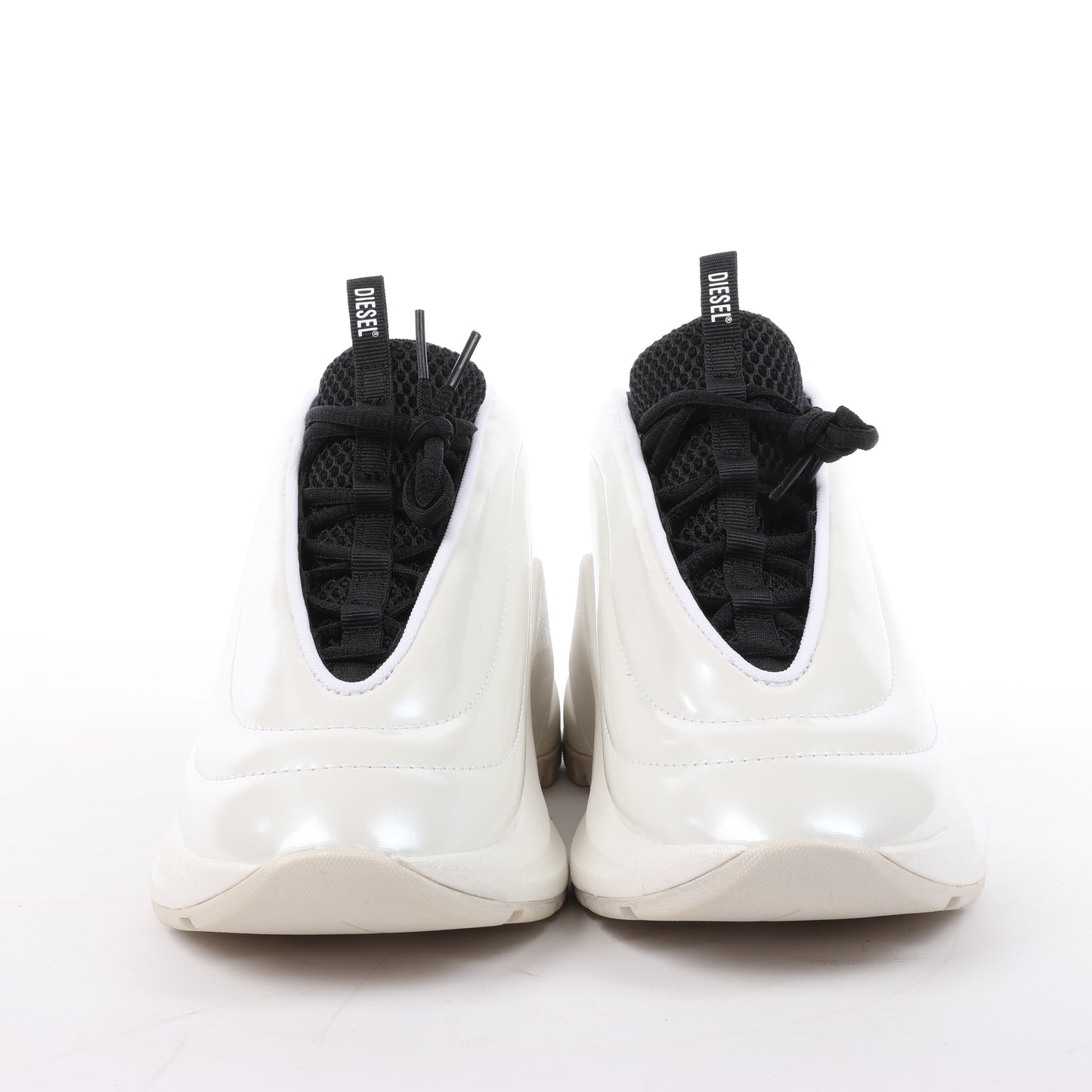 Diesel White SD-Runner-Slip-On-Sneaker mit ovalem D-Rist, Größe 36 EU