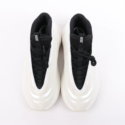 Diesel White SD-Runner-Slip-On-Sneaker mit ovalem D-Rist, Größe 36 EU