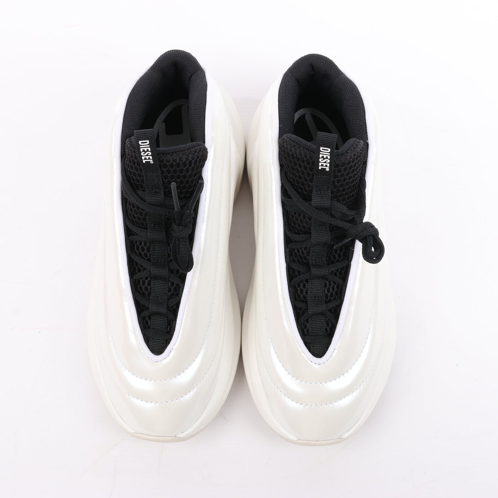 Diesel White S-D-Runner-Slip-on sneakers with Oval D instep, Size 36 EU