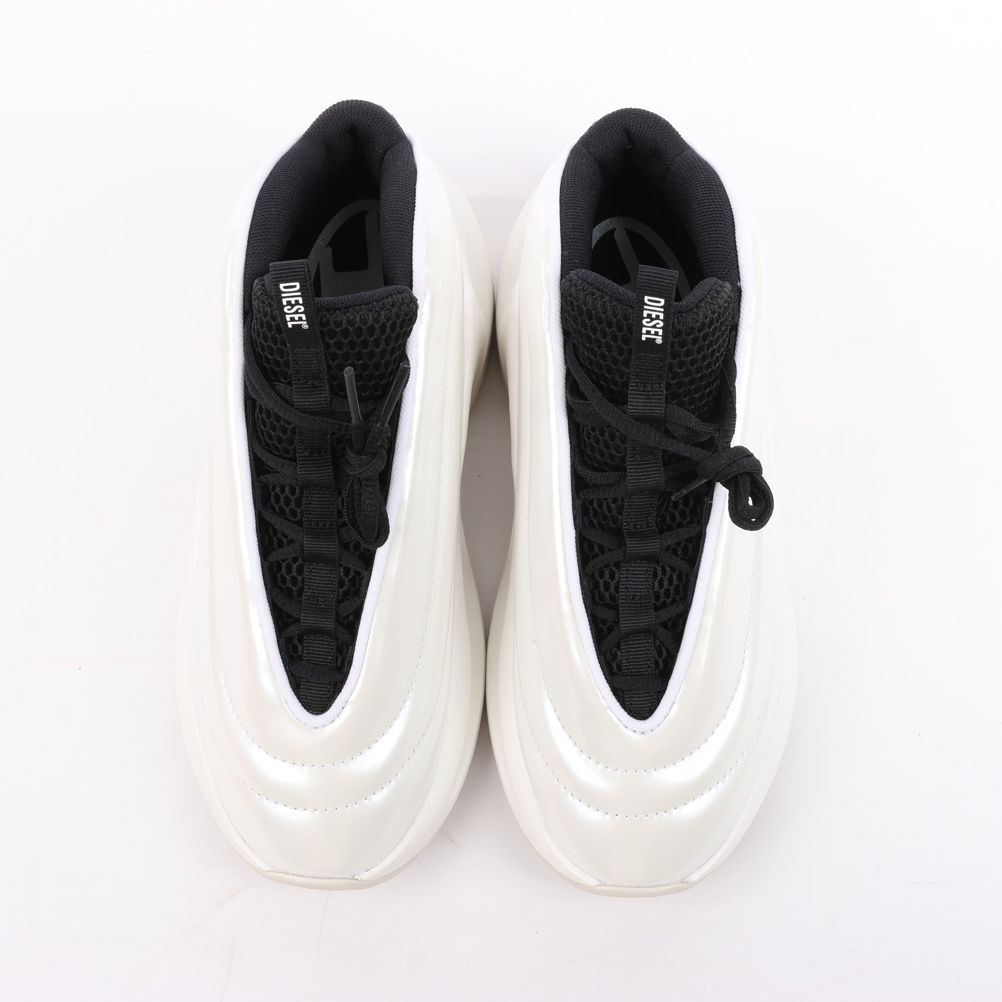 Diesel White S-D-Runner-Slip-on sneakers with Oval D instep, Size 36 EU