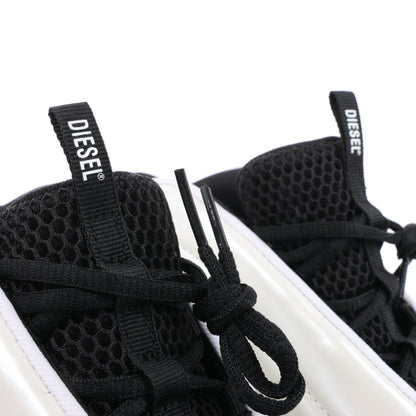 Diesel White SD-Runner-Slip-On-Sneaker mit ovalem D-Rist, Größe 36 EU