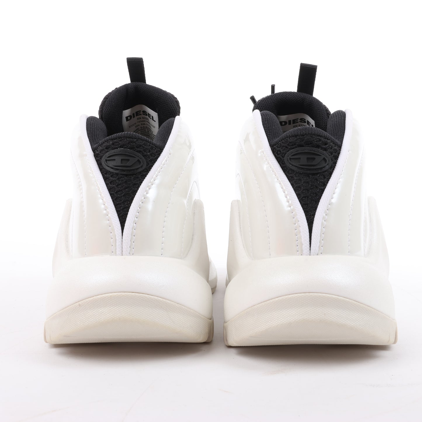 Diesel White SD-Runner-Slip-On-Sneaker mit ovalem D-Rist, Größe 36 EU