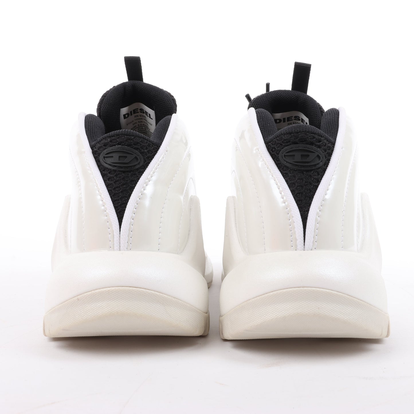 Diesel White S-D-Runner-Slip-on sneakers with Oval D instep, Size 36 EU