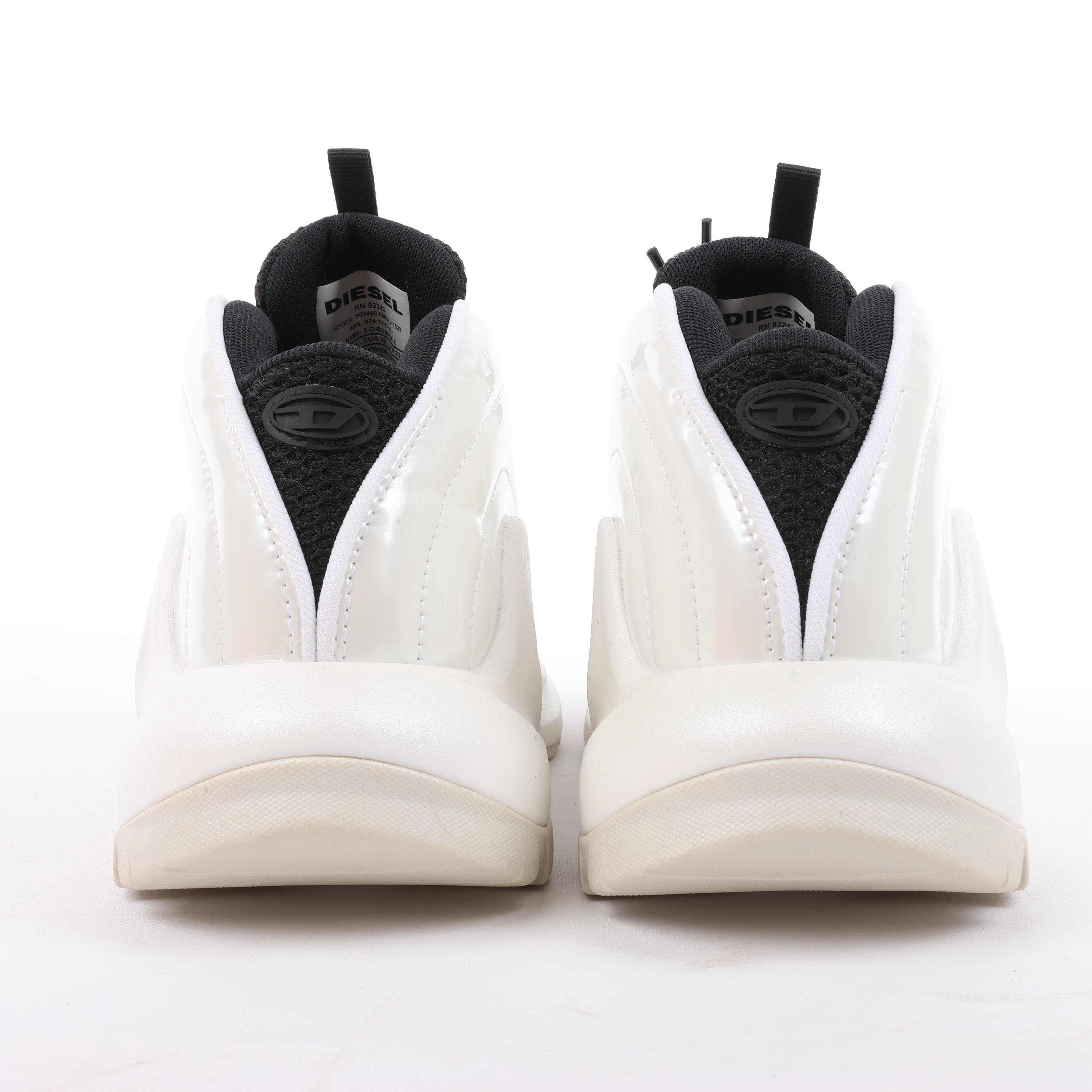 Diesel White S-D-Runner-Slip-on sneakers with Oval D instep, Size 36 EU