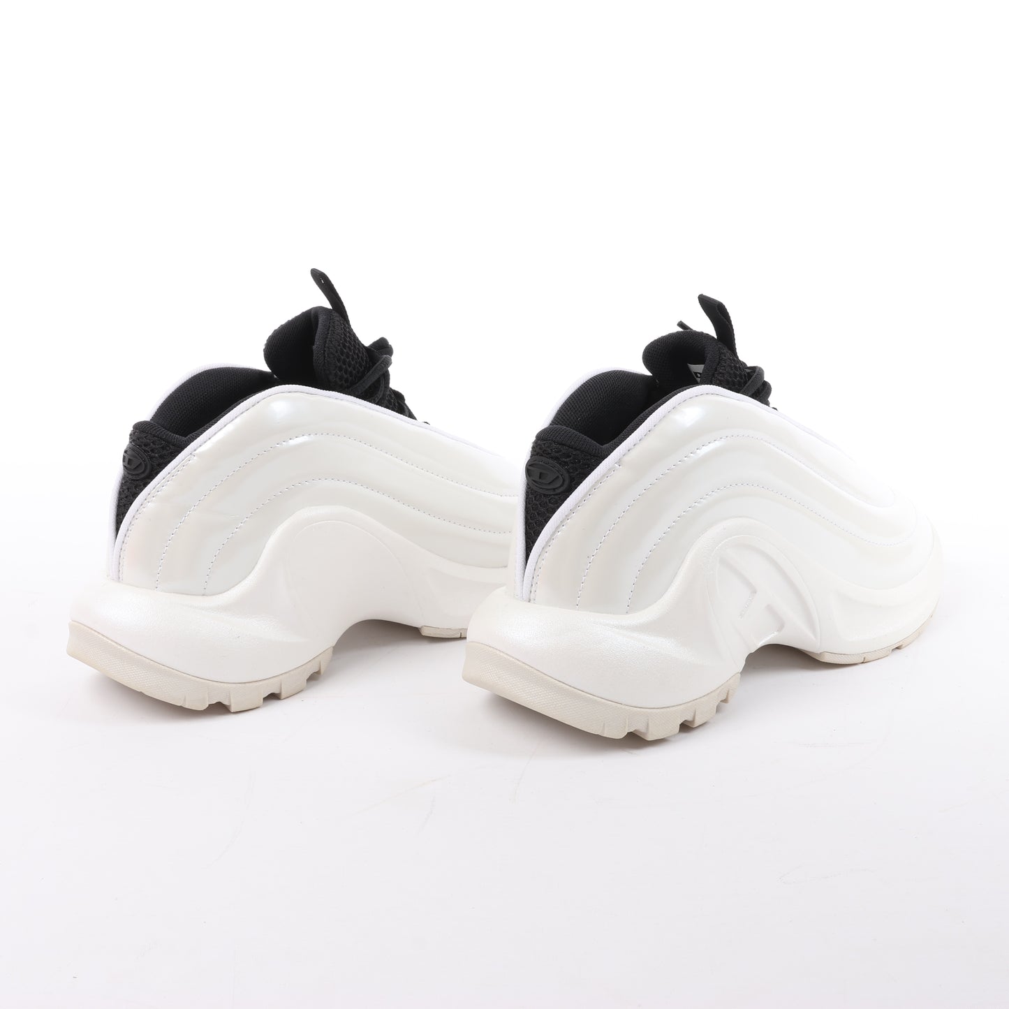 Diesel White SD-Runner-Slip-On-Sneaker mit ovalem D-Rist, Größe 36 EU
