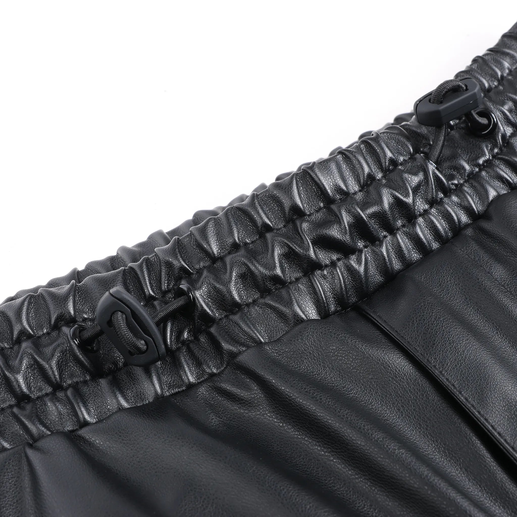 DIESEL Oversized Cargo Coated Fabric Trousers in Black p-MARTY-LTH, Size 48 IT