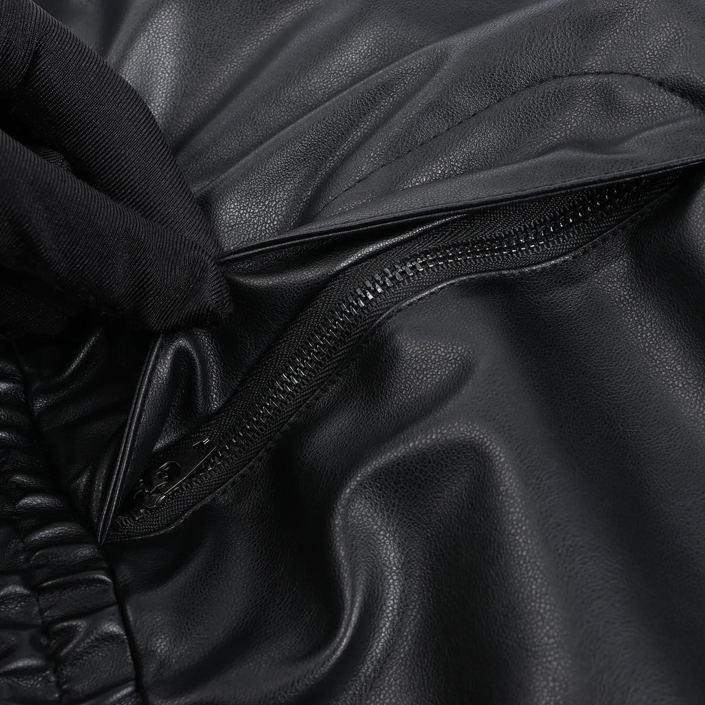DIESEL Oversized Cargo Coated Fabric Trousers in Black p-MARTY-LTH, Size 48 IT