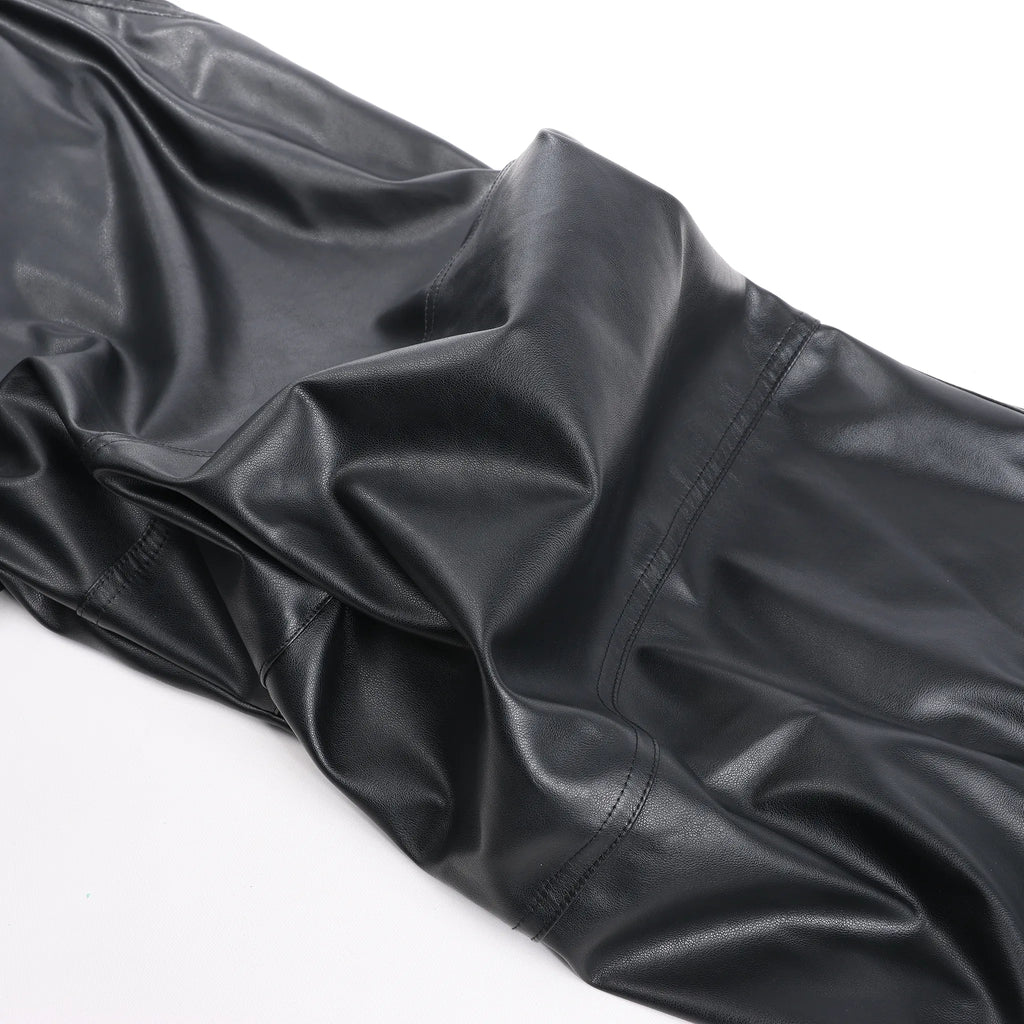DIESEL Oversized Cargo Coated Fabric Trousers in Black p-MARTY-LTH, Size 48 IT