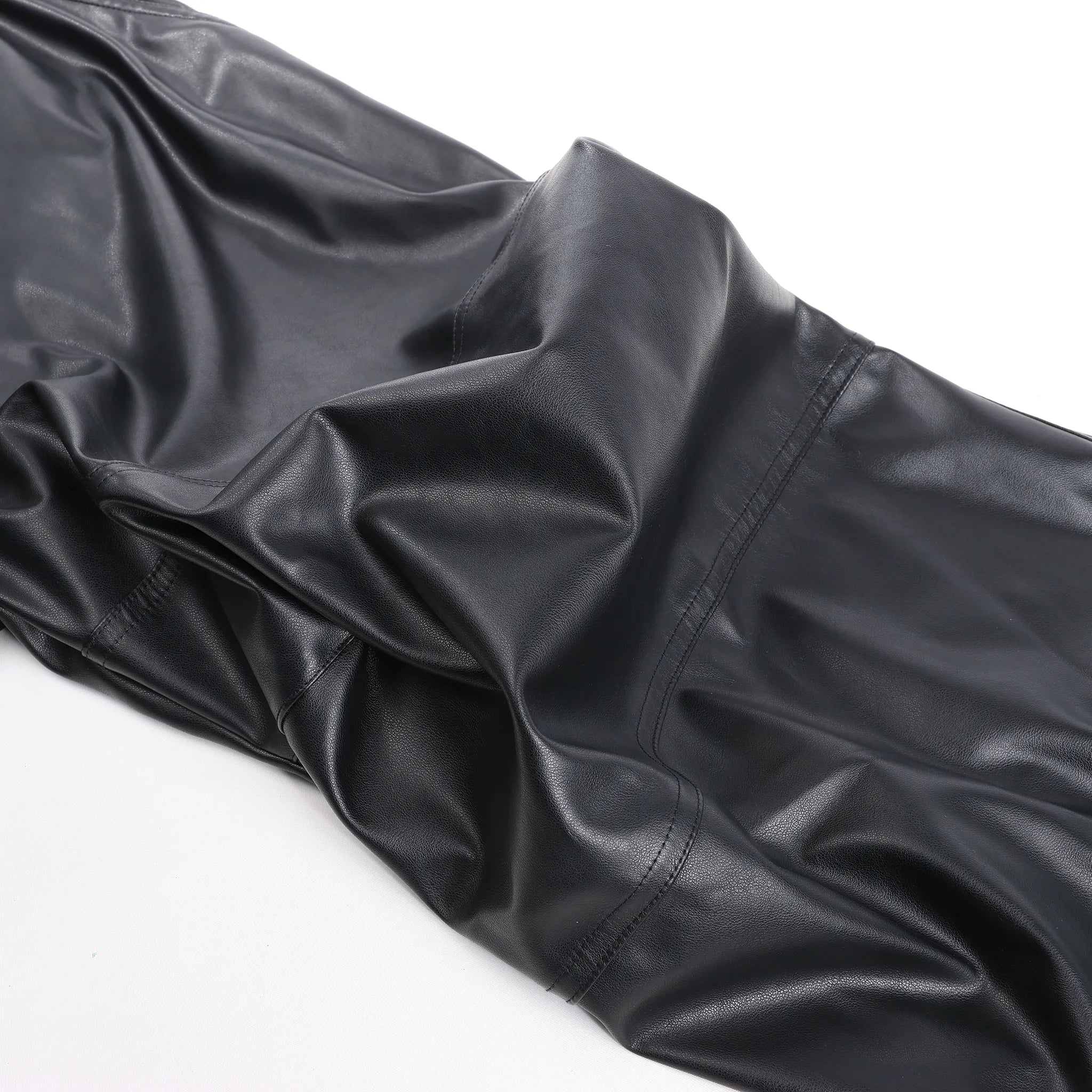 DIESEL Oversized Cargo Coated Fabric Trousers in Black p-MARTY-LTH, Size 48 IT