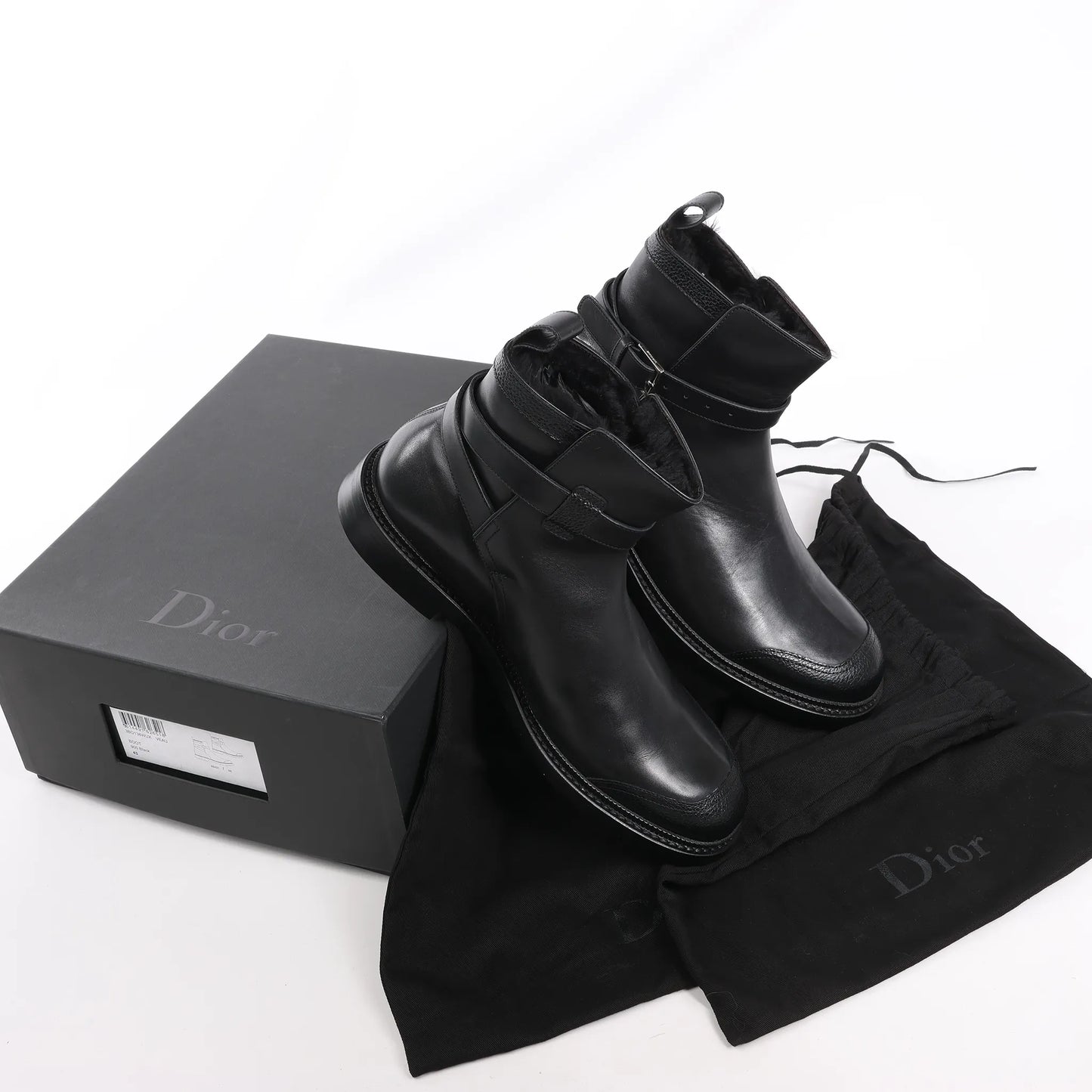 Bottines en cuir DIOR HOMME noires 15HSU, pointure 43 EU