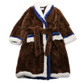 DONDUP Lapin Fur Coat in Brown, Size 42 IT