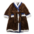 DONDUP Lapin Fur Coat in Brown, Size 42 IT