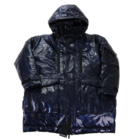 DSQUARED2 Glossy Navy Puffer Jacket, Size 48