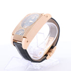 De Grisogono FG ONE N04 019281 18k PG x Leather AT Watch with Black Dial