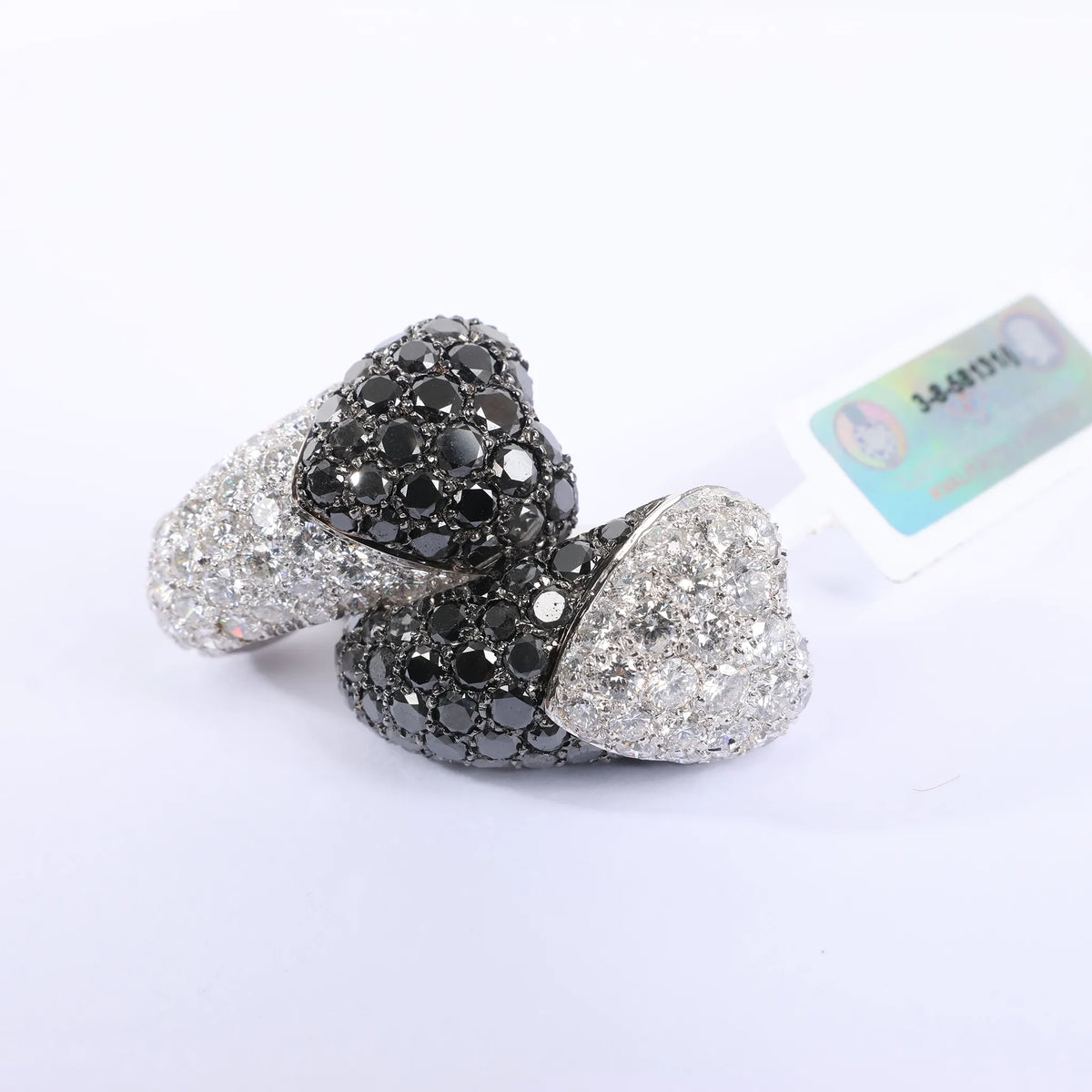 De Grisogono Heart White x Black Diamond WG Earrings