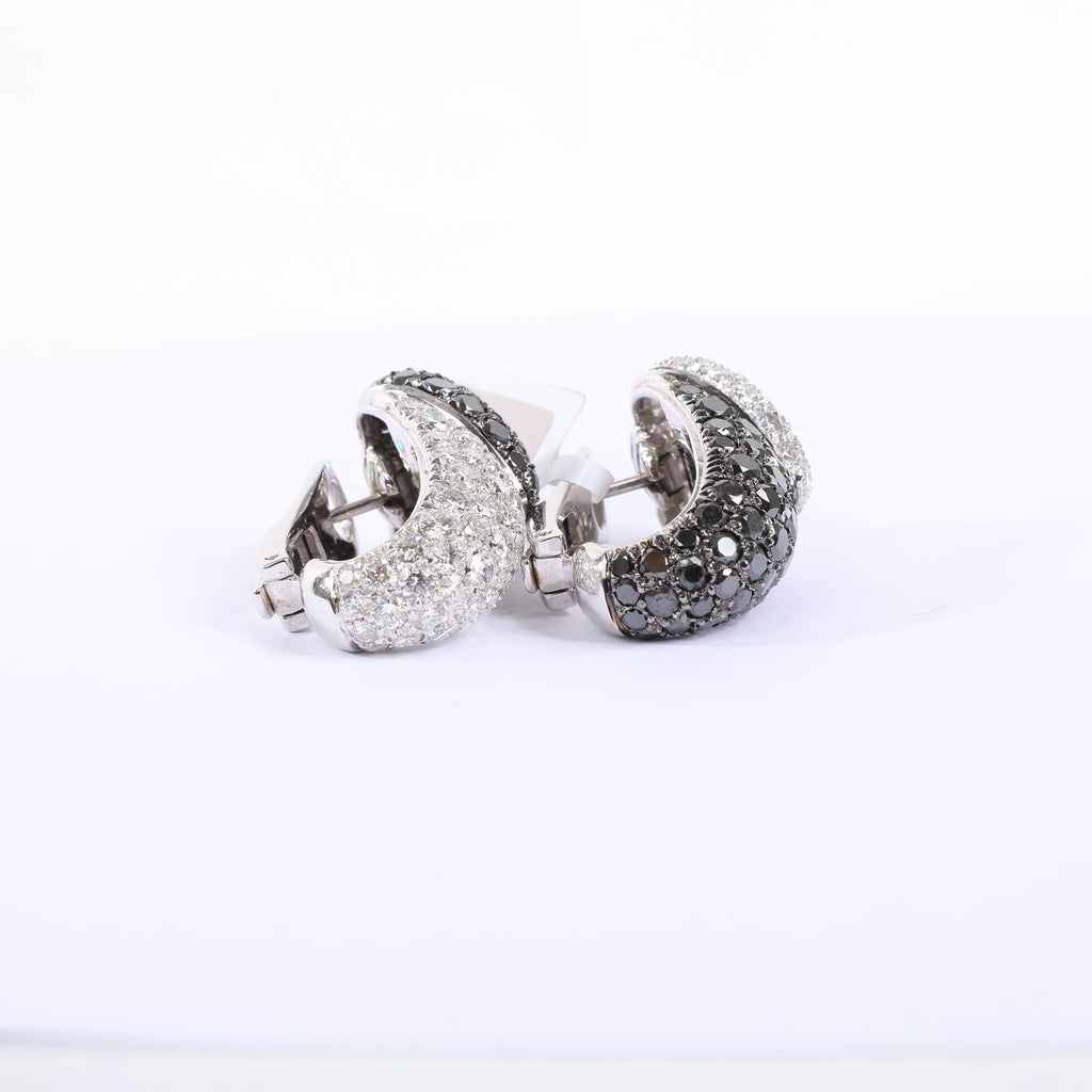 De Grisogono Heart White x Black Diamond WG Earrings
