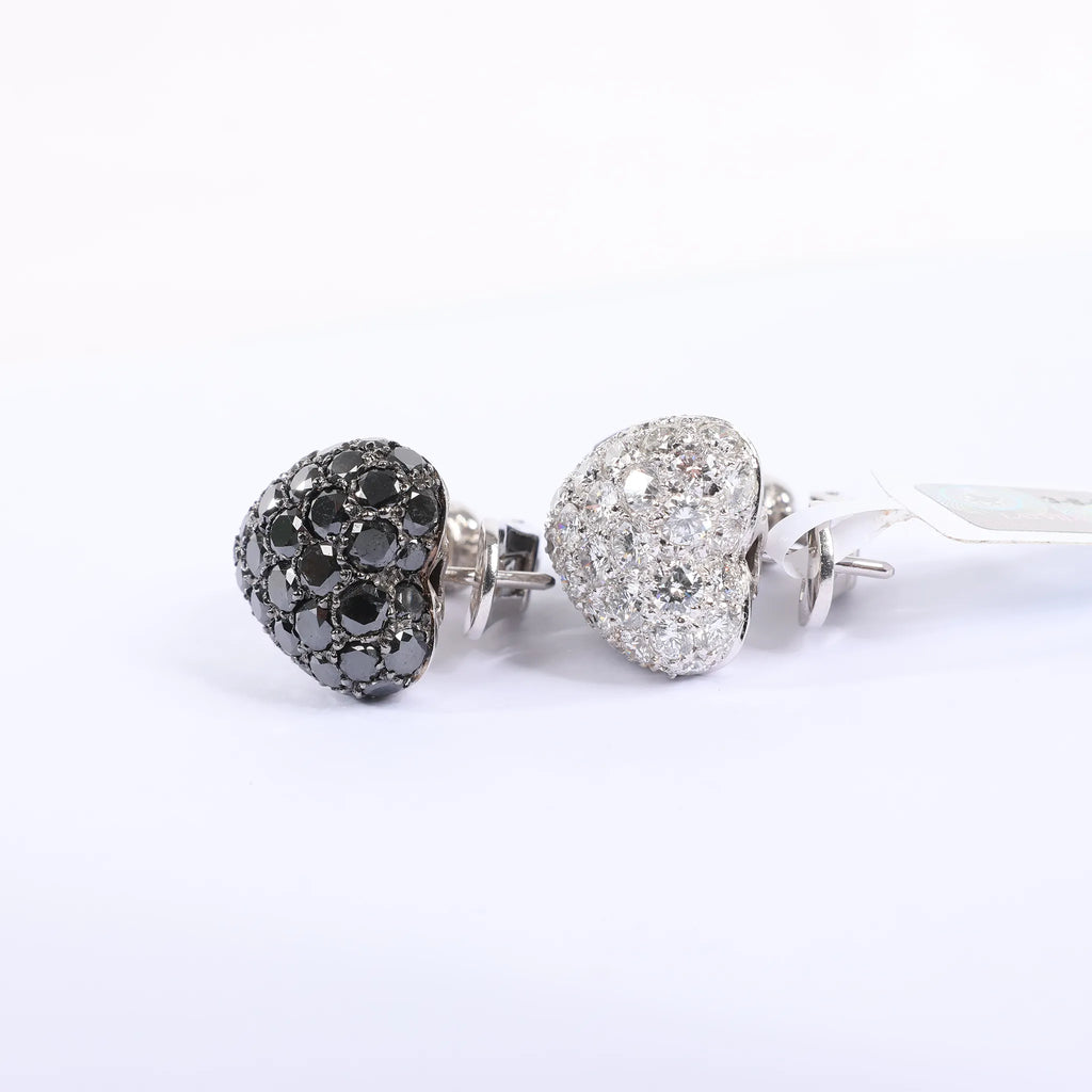 De Grisogono Heart White x Black Diamond WG Earrings
