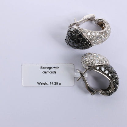 De Grisogono Heart White x Black Diamond WG Earrings