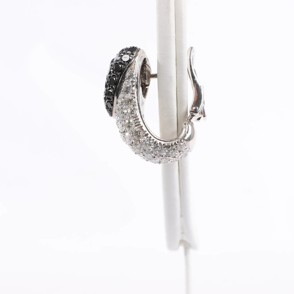 De Grisogono Heart White x Black Diamond WG Earrings