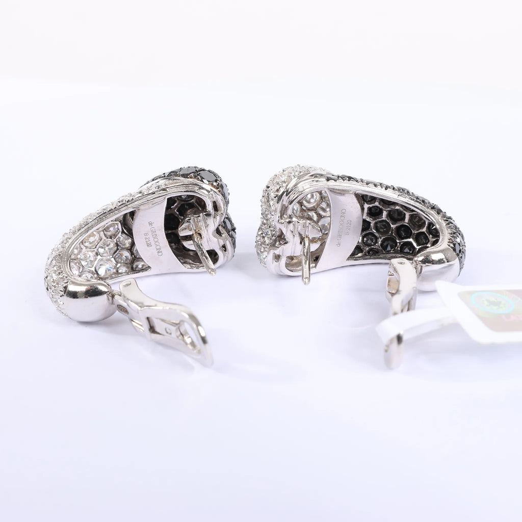 De Grisogono Heart White x Black Diamond WG Earrings