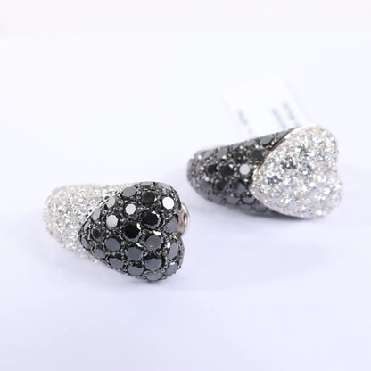 De Grisogono Heart White x Black Diamond WG Earrings
