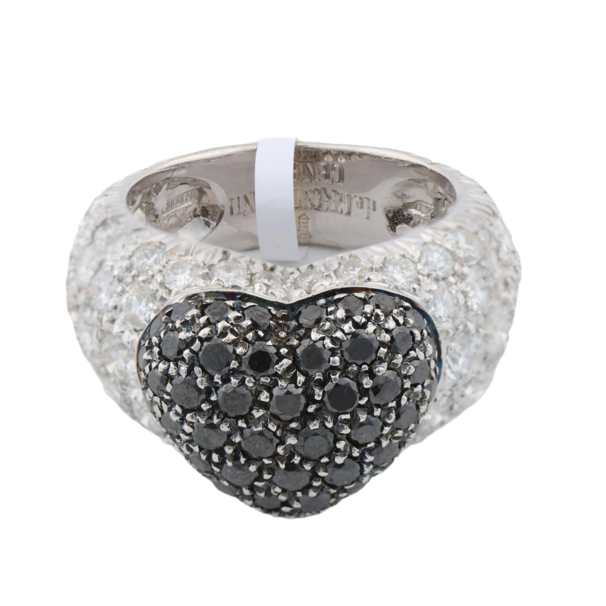 De Grisogono Black Diamond Heart Ring, Size 51