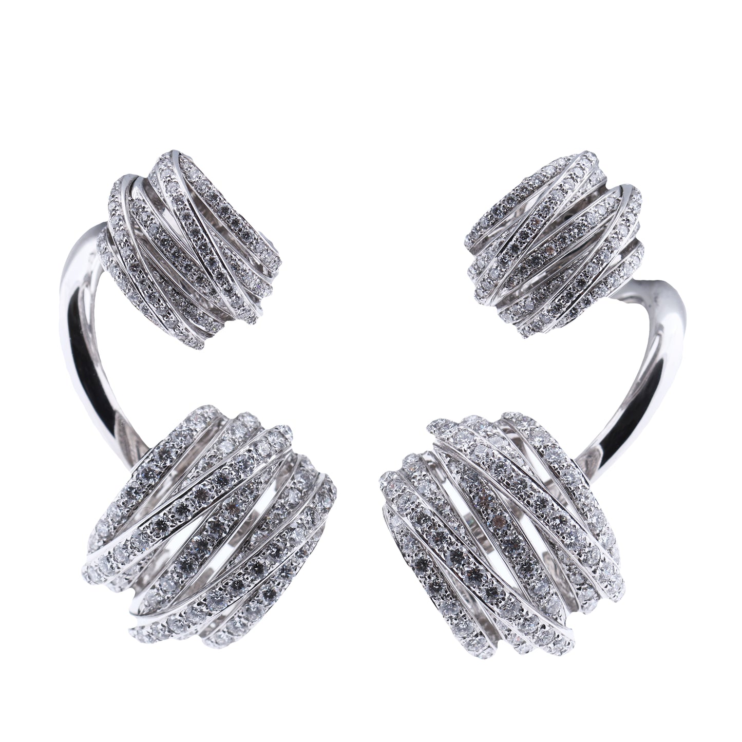 Boucles d'oreilles en or blanc et diamants De Grisogono